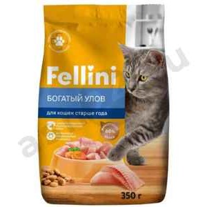 Корм для кошек FELLINI богатый улов 350г