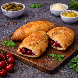 Выпечка Пирожок жареный вишня