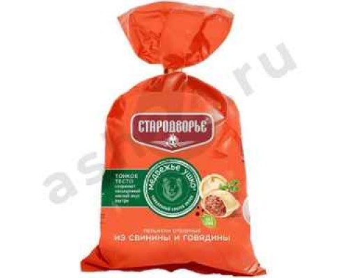 Полуфабрикаты Пельмени СТАРОДВОРЬЕ медвежье ушко мясные 800г