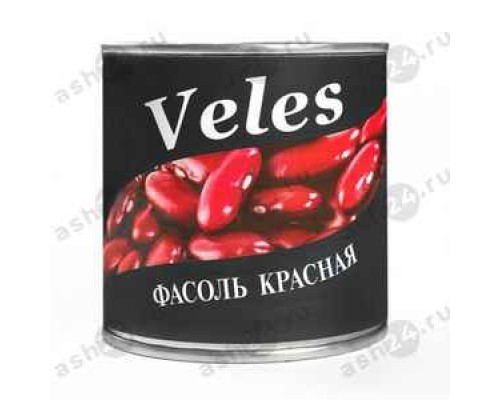 Бакалея Консервы Фасоль VELES красная 400г ж/б