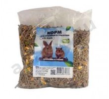 Корм для кроликов и грызунов всех видов зерносмесь и гранула 500г