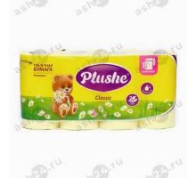 Туалетная бумага ПЛЮШЕ ромашка 8 рулона 2 слоя