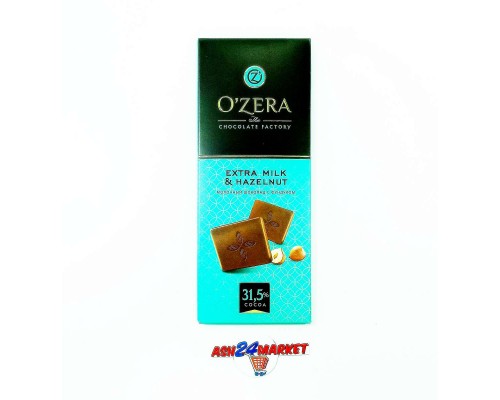 Шоколад O'ZERA молочный с фундуком 31,5% 90г