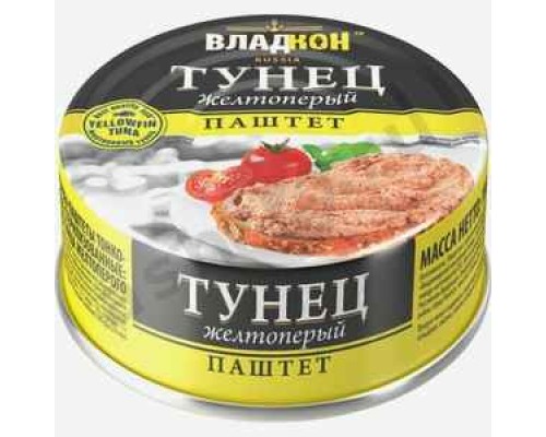 Бакалея Консервы Тунец паштет ВЛАДКОН 100г ж/б