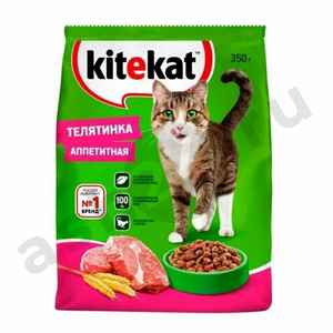Корм для кошек KITEKAT телятинка аппетитная 350г (1227)