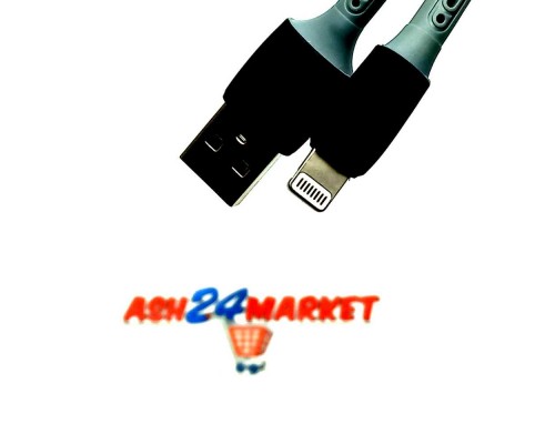 Кабель USB G6 Lightning силиконовый 2м черный
