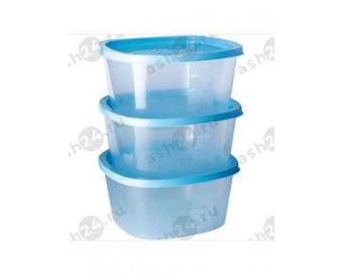 Набор контейнеров квадратных 3шт 1,55л