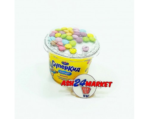 Йогурт СУПЕРКИД ваниль и конфеты 2% 103г стакан