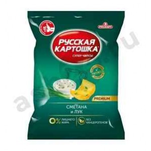 Чипсы РУССКАЯ КАРТОШКА сметана и лук 140г