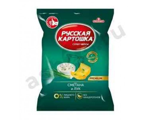 Чипсы РУССКАЯ КАРТОШКА сметана и лук 140г