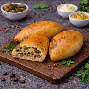 Выпечка Пирожок печеный картошка + печень