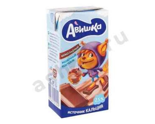 Молочные продукты Коктейль АВИШКА шоколад 2,5% 0,2л т/п (1940)