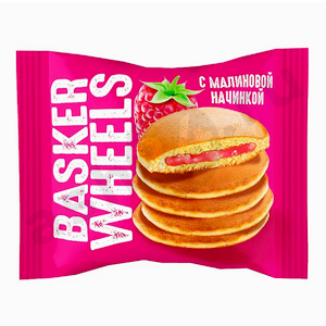 Сладости Бисквит BASKER WHEELS малина 36г