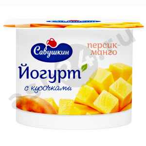 Молочные продукты Йогурт САВУШКИН персик манго 2% 120г стакан (1090)