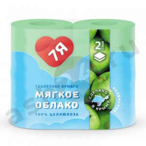 Туалетная бумага 7Я яблоко 2 слоя 4 рулона