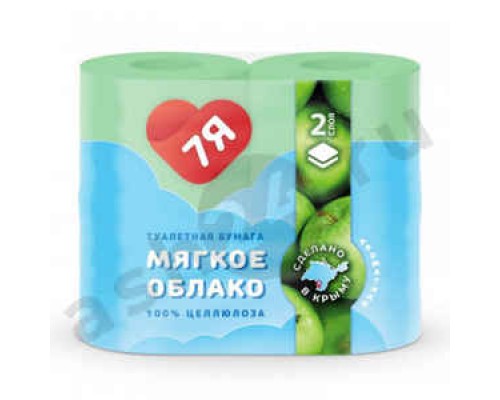 Туалетная бумага 7Я яблоко 2 слоя 4 рулона