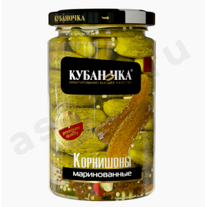 Бакалея Консервы Корнишоны КУБАНОЧКА в/с 360г с/б