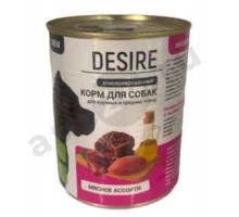 Корм для собак DESIRE мясное ассорти 850г ж/б