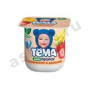 Молочные продукты Творожок ТЕМА клубника банан 95г