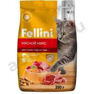 Корм для кошек FELLINI мясной микс 350г