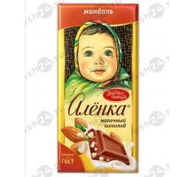 Шоколад АЛЕНКА молочный миндаль 75г
