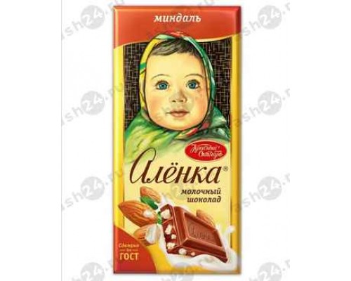 Шоколад АЛЕНКА молочный миндаль 75г