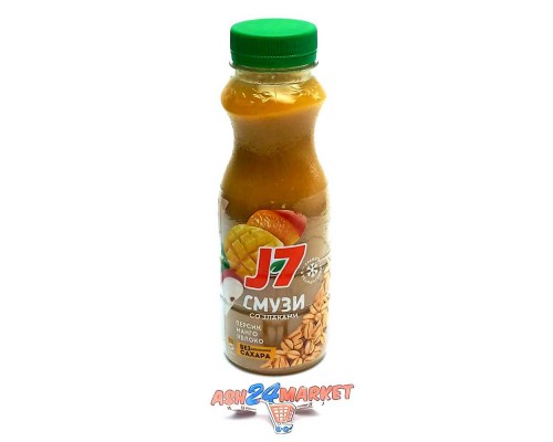 Смузи со злаками J7 персик-манго-яблоко 0,3л бутылка