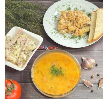 Суп гороховый, картофель с курицей и грибами, с-т копейка + ASH-комплимент