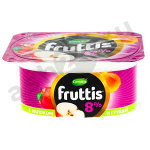 Молочные продукты Йогурт FRUTTIS яблоко груша клубника 8% 115г (3166)