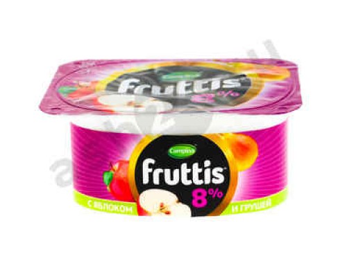 Молочные продукты Йогурт FRUTTIS яблоко груша клубника 8% 115г (3166)