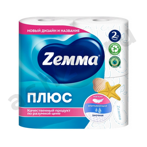 Химия Бумага туалетная ZEMMA океан 2 слоя 4шт