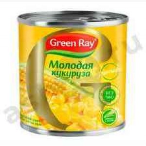 Бакалея Консервы Кукуруза GREEN RAY 340г ж/б
