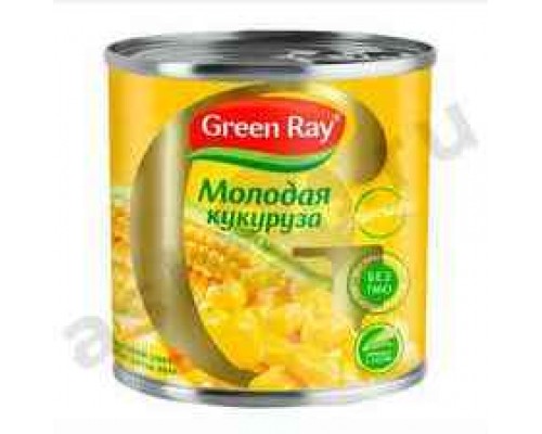Бакалея Консервы Кукуруза GREEN RAY 340г ж/б