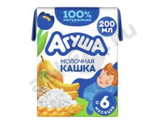 Бакалея Каша молочная АГУША злаковая груша банан 210г т/п