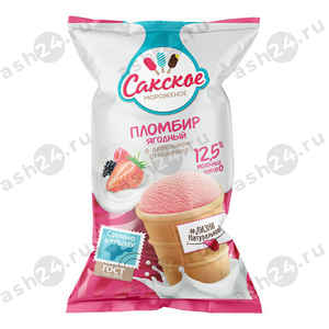 Мороженое САКСКОЕ пломбир ягодный стакан 80г (0810)