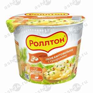 Бакалея Пюре картофельное РОЛЛТОН с сухариками 40г стакан