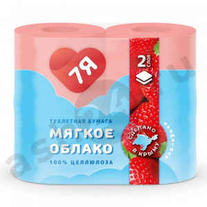Туалетная бумага 7Я клубника 2 слоя 4 рулона