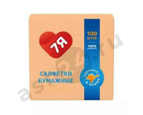 Салфетки бумажные 7Я 240х240 абрикосовая 100шт
