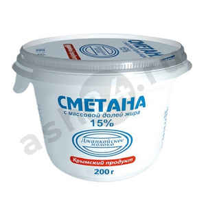 Молочные продукты Сметана ДЖАНКОЙ 15% 200г стакан (3719)