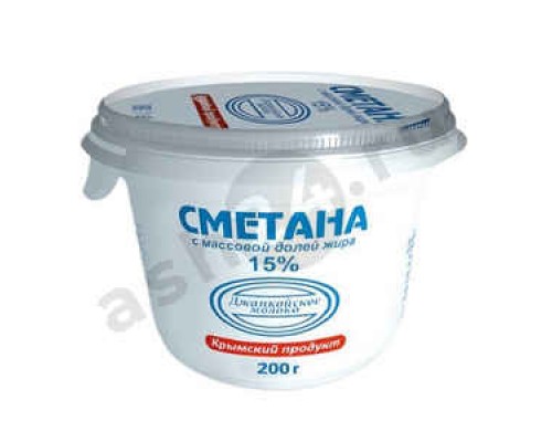 Молочные продукты Сметана ДЖАНКОЙ 15% 200г стакан (3719)