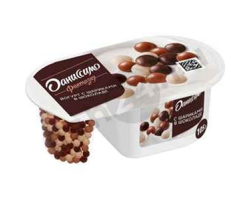 Молочные продукты Йогурт ДАНИССИМО с шариками шоколад 6,9% 105г стакан (9351)