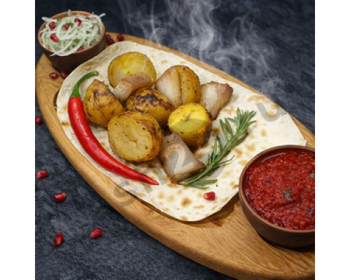 Мангал Картофель на мангале с салом (100г)