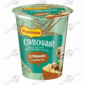Бакалея Лапша РОЛЛТОН сливочный с грибами в сливочном соусе 70г стакан