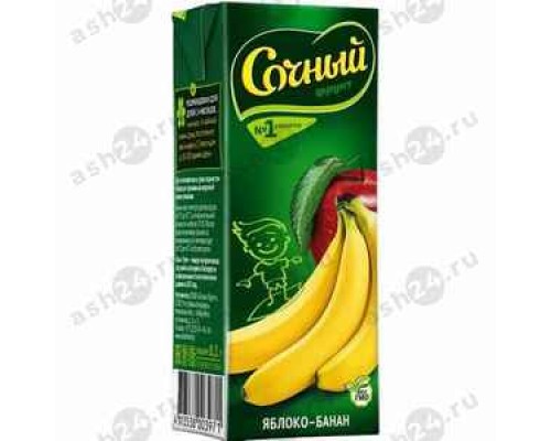 Напитки Сок СОЧНЫЙ яблоко банан 0,2л т/п