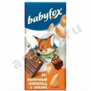 Шоколад BABYFOX молочный арахис 90г