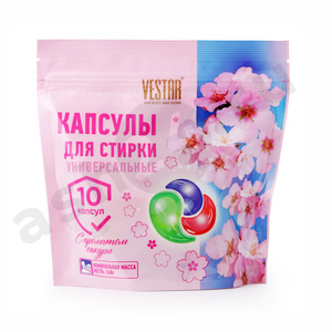 Химия Капсулы для стирки VESTAR универсальные сакура 10шт