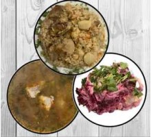 Суп гречневый, плов, сельдь под шубой + ASH-комплемент