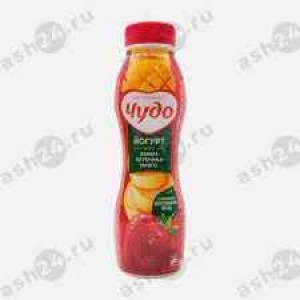 Молочные продукты Йогурт ЧУДО банан клубника манго 2,4% 270г бутылка (0191)