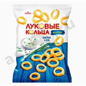 Снеки Луковые кольца РУССКАРТ сметана и лук 90г