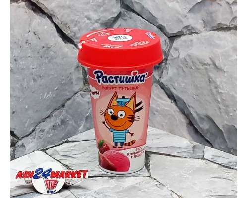 Йогурт питьевой РАСТИШКА клубничный пломбир 190г